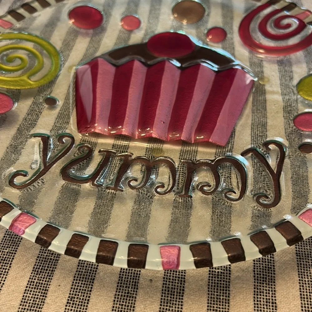 Silvestri Cupcake Plate Fused Art Glass